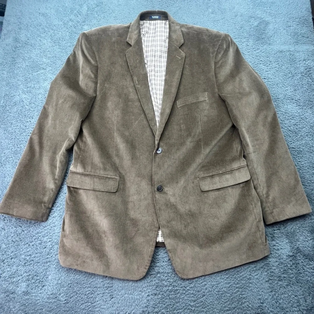 Saddlebred Brown Corduroy Blazer Mens 50L Long Two Button‎ Sport Coat Jacket